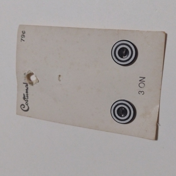 $1 Add-on 80s VTG .5" Striped Costumakers Buttons 2pc - Picture 1 of 4